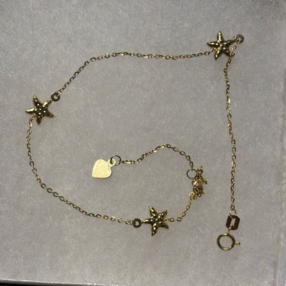 Polished  Ankle Bracelet in 10k Gold